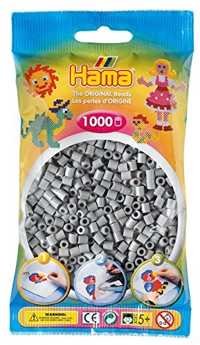 Hama Beads koraliki do naprasowywania, 1000 sztuk, w wielu kolorach, szary