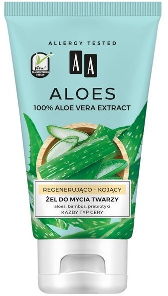 AA AA Aloes 100% Aloe Vera Extract Żel do mycia twarzy regenerująco kojący 150ml 59546-uniw