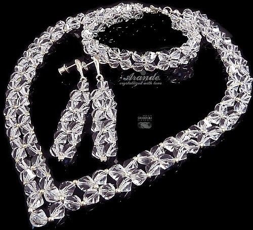Arande Komplet Swarovski Ślubny Crystal Helix Srebro 3460742366