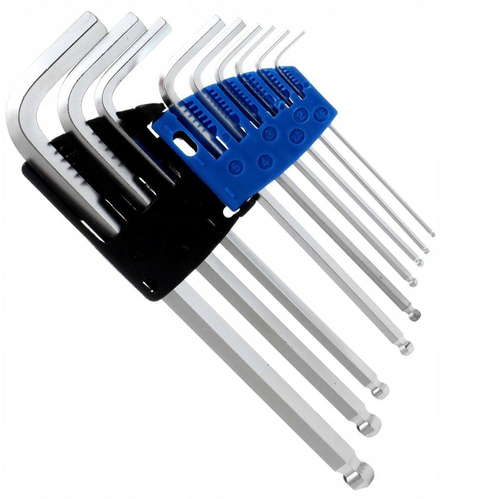 Klucze Imbusowe Hex Z Kulką 9 El Sześciokątne