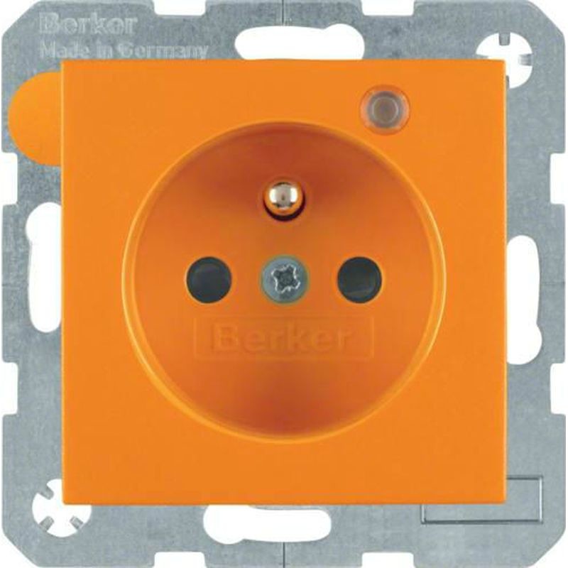 Hager Polo sp. z o.o. Gniazdo pojedyncze z/u LED z podwyższoną ochroną styków pomarańczowy mat S.1/B.1/B.3/B.7 Glas 6765091914