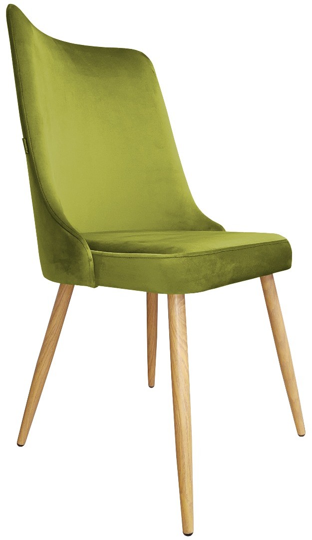 Atos Krzesło CYPRIAN 2 BL VELVET oliwkowe/dąb w stylu glamour VICTOR-DAB-BL75