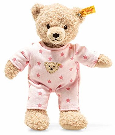 Steiff Teddy and Me pluszowy miś dziewczynka z piżamą - 25 cm - miś pluszowy z różową piżamą - przytulanka dla niemowląt - miękka i nadająca się do prania - beżowy/różowy (241659)