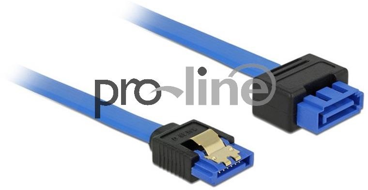 Delock Przedłużacz SATA DATA III M/F 20cm metalowe zatrzaski niebieski 84971