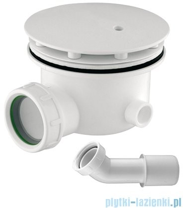 Omnires Syfon niski do brodzików z otworem 90 mm biały ST.6590.35N+ST.45