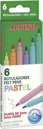 ALPINO Flamastry pastelowe 6szt TIER0569