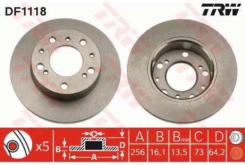 TRW Tarcza hamulcowa DF1118