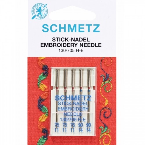 Schmetz Igły półpłaskie 130/705H-E do haftu MIX 75-90 5 szt. 130/705H-E