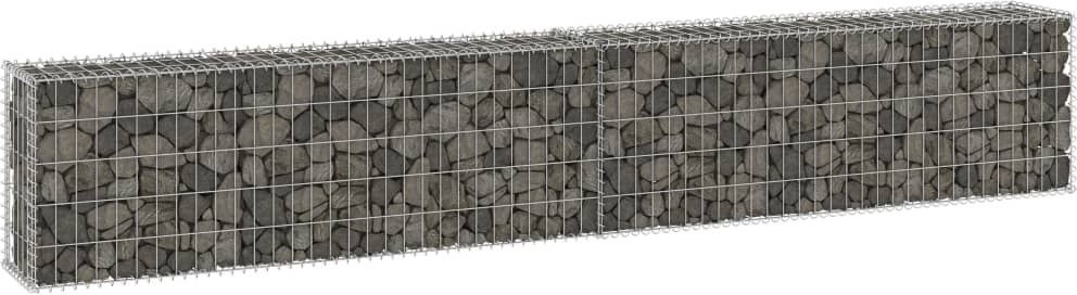 vidaxl Ściana gabionowa z pokrywami, galwanizowana stal, 300x30x50 cm 147820