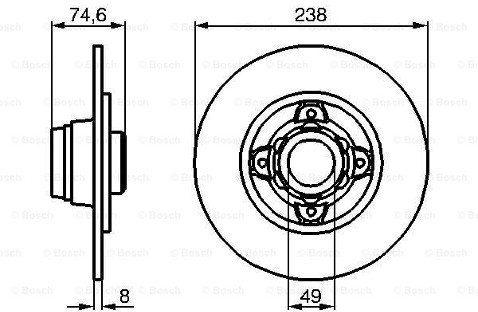 BOSCH Tarcza hamulcowa tylna, 0 986 478 557  0986478557