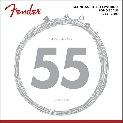 Fender 9050-M struny do gitary basowej ze stali nierdzewnej z płaską raną 55-105 0739050406