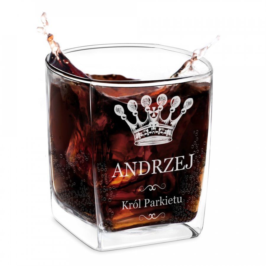 Murrano Szklanka do Whisky Grawer Król Parkietu SZC-058