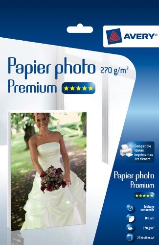Avery 2739 błyszczący papier fotograficzny A4 270 G/M, 25 arkuszy 2739-25