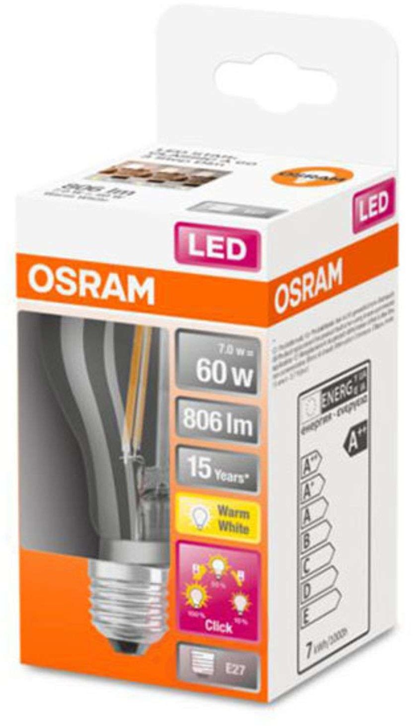 Osram Classic A żarówka LED E27 7W 827 3-Step-dim
