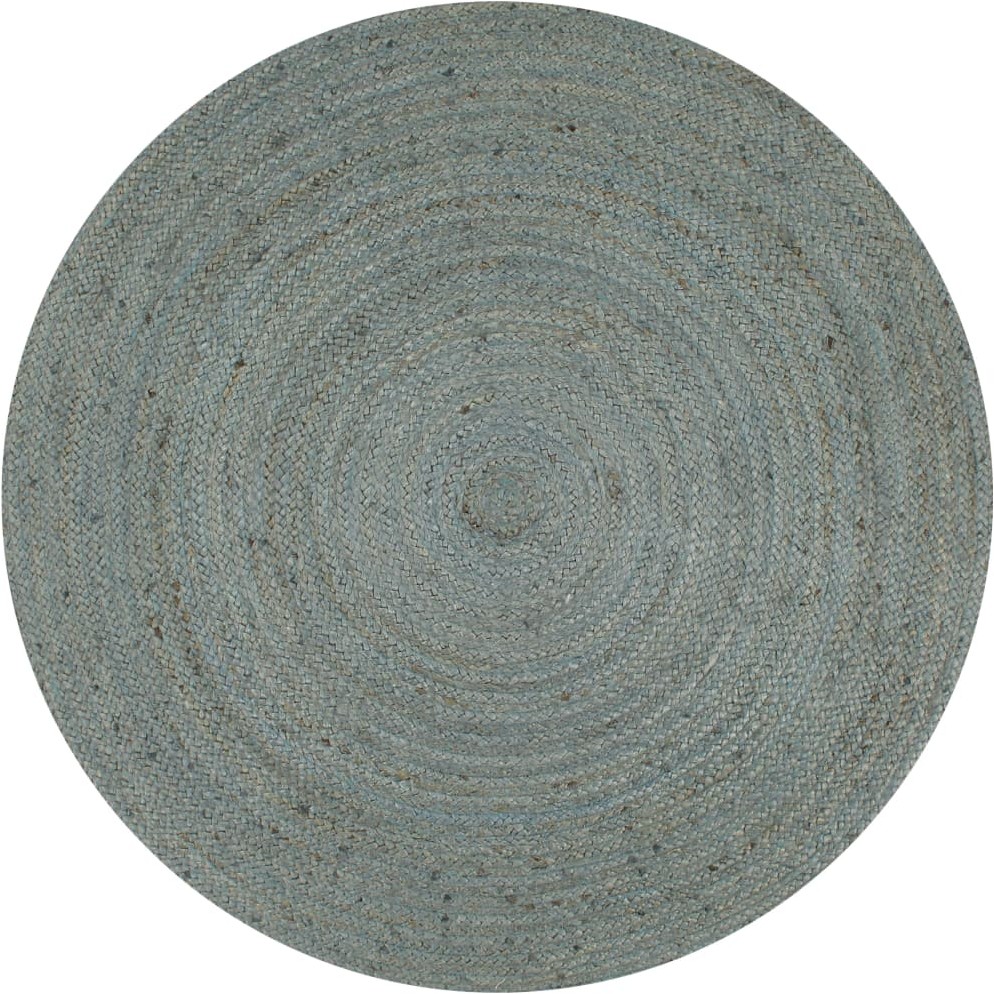 vidaXL Ręcznie wykonany dywan z juty, okrągły, 90 cm, oliwkowozielony