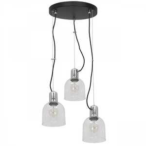 Luminex Banco 1751 lampa wisząca zwis 3x60W E27 czarna/transparentna