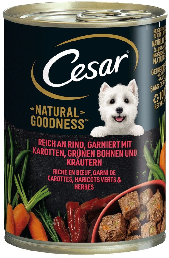 Cesar 4 + 2 gratis! Natural Goodness, 6 x 400 g - Wołowina