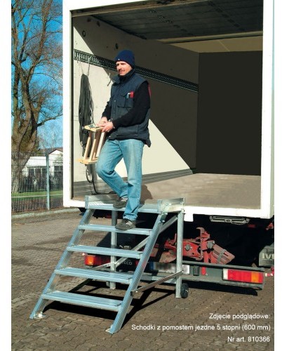 Krause Schodki jezdne z pomostem 4 stopnie o szer. 600 mm 810359 810359