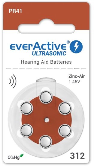 EverActive 6 x baterie do aparatów słuchowych ULTRASONIC 312