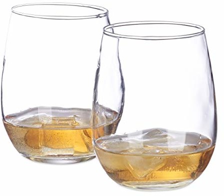 Relaxdays zestaw szklanek do whisky, 2 okrągłe szklanki do whisky, 400 ml, gastronomiczne, szlachetne szkło kryształowe, do użytku w domu, można myć w zmywarce, przezroczyste 10023428