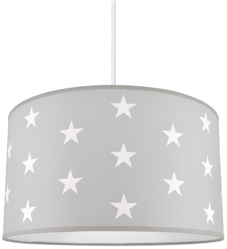 Lampdar Żyrandol dziecięcy STARS GREY 1xE27/60W/230V