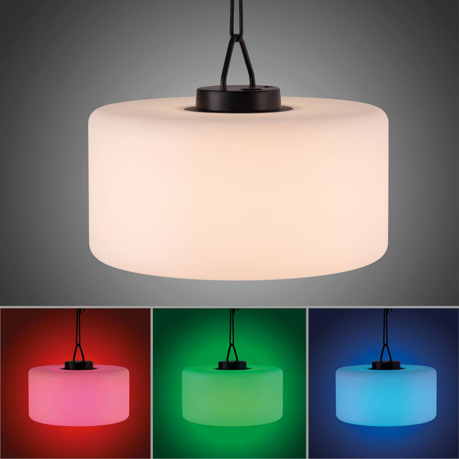 Leuchten Direkt Lampa wisząca LED Holly, akumulator IP44, 40cm