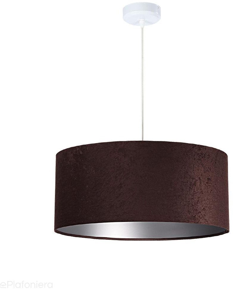 Koncept BPS Welurowy abażur Dalia - brązowa lampa wisząca do salonu, sypialni (kolekcja - Standard, 1xE27) ręc 010-018-30cm