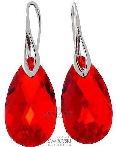 Arande PROMOCJA SWAROVSKI piękny komplet czerwony SREBRO 700330