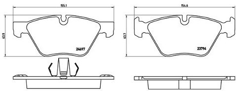 BREMBO Zestaw klocków hamulcowych, hamulce tarczowe P 06 060