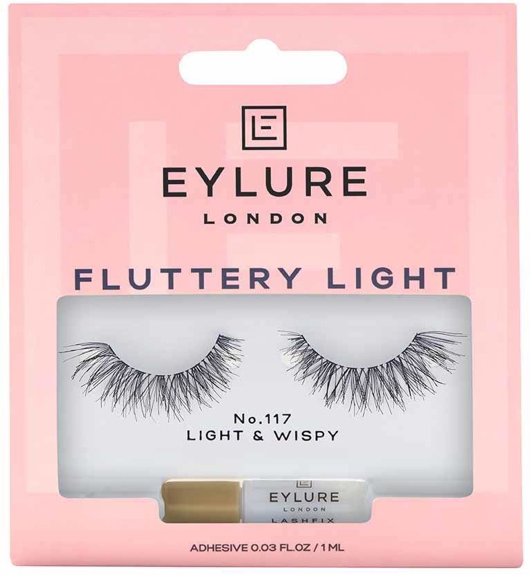 Eylure Fluttery Light Lashes sztuczne rzęsy z klejem efekt wypełnienia No. 117 103284-uniw