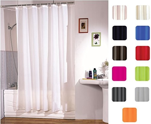 MSV Anti-Schimmel zasłona prysznicowa  antybakteryjna, nadający się do prania, wodoszczelna, z 12 oczkami do zasłony prysznicowej  poliester, 