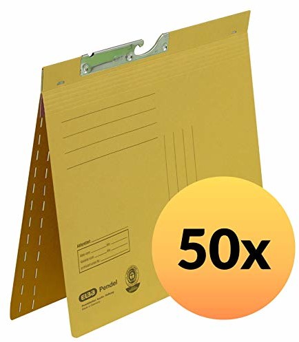 Elba 100560094 skoroszyt wahadłowy karton 50 handlowy zszywanie i dziurkowanie z kartonu Manila 250 g/m żółty 100560094