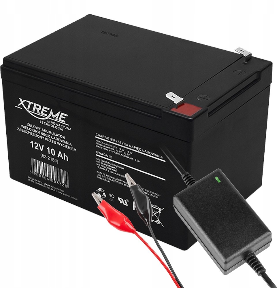 Akumulator Żelowy 12V 10Ah Hq Ups Alarm +ładowarka