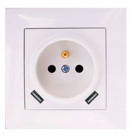 LEDart Wesa LC-13A pojedyncze z uziemieniem 2xUSB