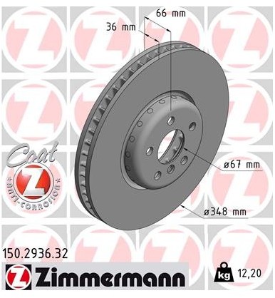 Zimmermann Tarcza hamulcowa 150.2936.32