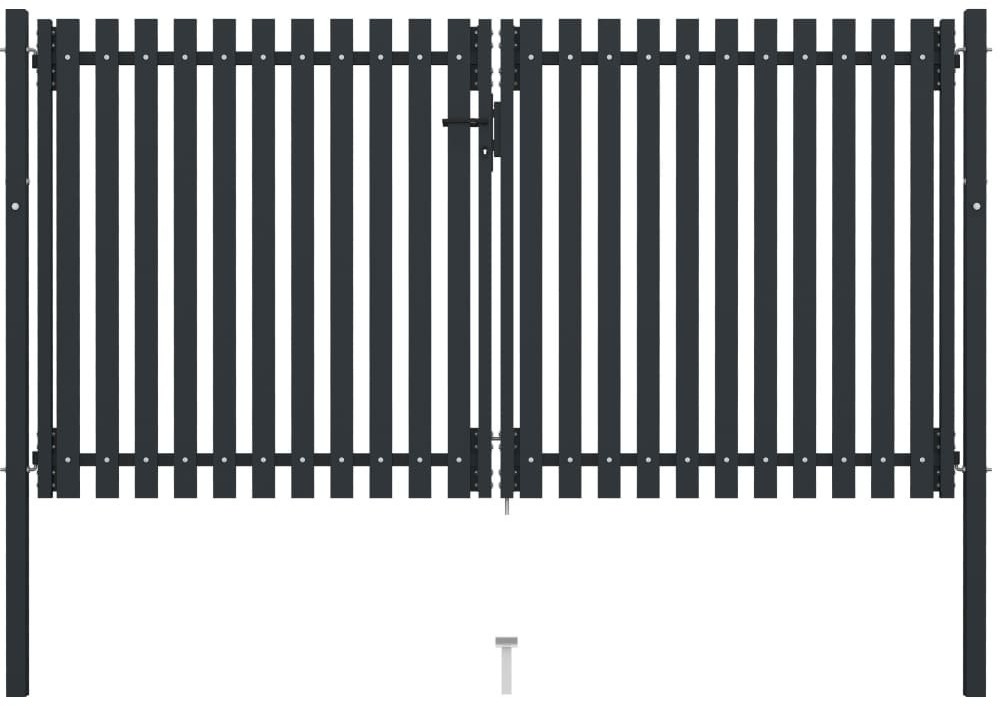 VidaXL Dwuskrzydłowa brama ogrodzeniowa, stal, 306x220 cm, antracytowa 146354 VidaXL