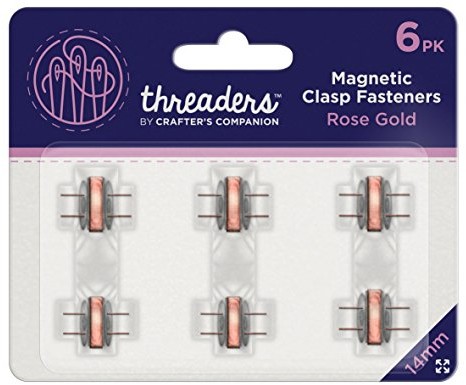 Threaders Magnetyczne klamry gwintowe - różowe złoto (6PK), metal, 9,5 x 11,4 x 1,5 cm TH-1217