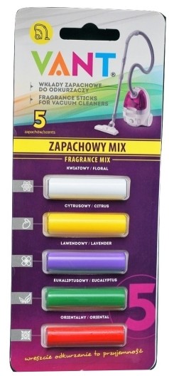 Zapach Do Odkurzaczy Wkład - Zapachowy MIX 5szt