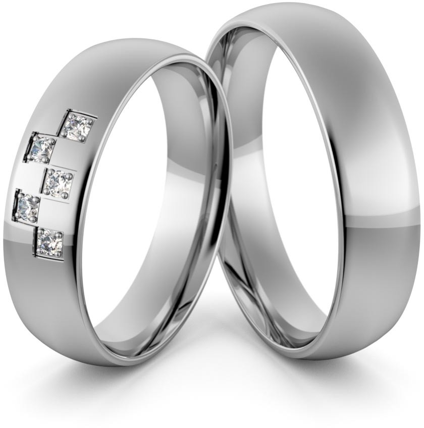 Eminence Obrączki ślubne palladowe 5 mm z brylantami - Pd-8 Pd-8