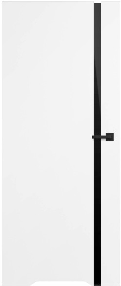 Drzwi z podcięciem Exmoor 60 lewe białe czarna szyba