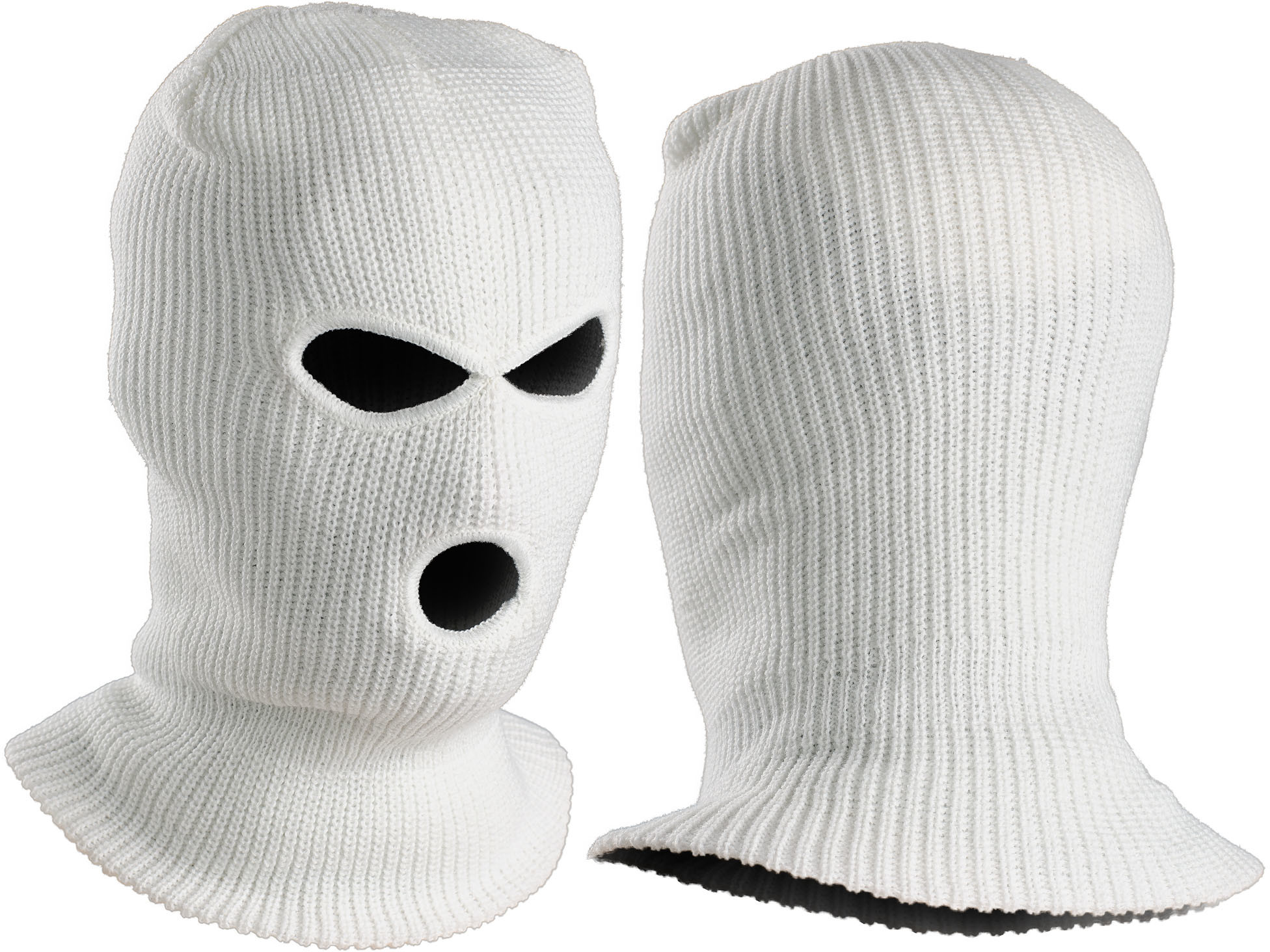 Kominiarka Balaclava - 3 Otwory / Akryl / Biała