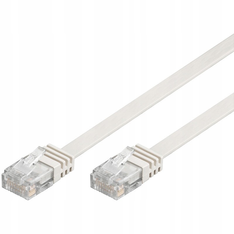 Kabel Lan Patchcord Cat 6 U/utp płaski 5m Biały
