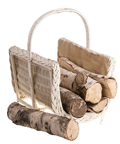 Saska Garden vollwe idener kosza do kominka, żółtawobeżowych kosza do kominka z wikliny, wiklinowy na drewno kominkowe, kominek z pokryciem z juty 203-46/W/J