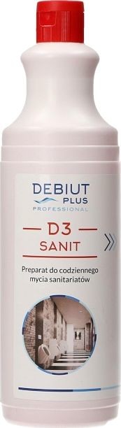 Debiut Plus Professional Debiut Plus Professional Debiut Plus Professional D3 Sanit Preparat do codziennego mycia sanitariatów 1 l D3 SANIT 1L