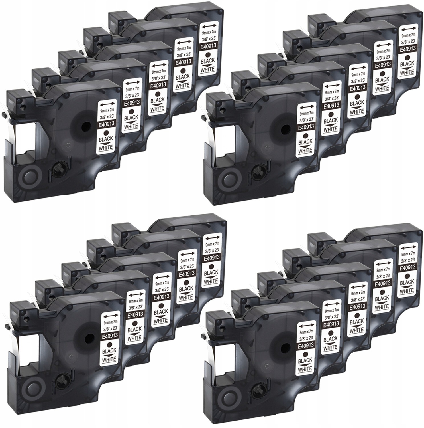 Dymo Taśma do D1 40913 9mm 7m biała zestaw 20 szt