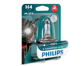 Philips Żarówka motocyklowa X-tremeVision Moto H4 12V 60/55W +100% więcej światła) E22-7532