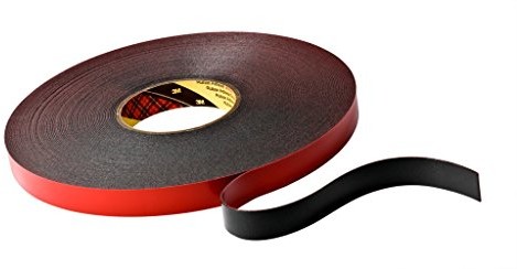3M 3 m 7000072936 VHB taśm klejących, 5962 °F, 12 MM X 33 m, 1,6 MM, czarny (zestaw 8 szt.) 7000072936