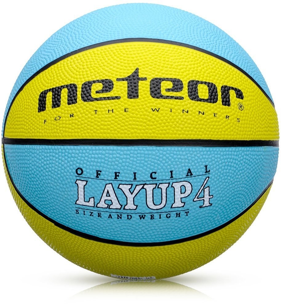 Meteor PIŁKA KOSZOWA LAYUP #4 żółto-turkusowa 07046