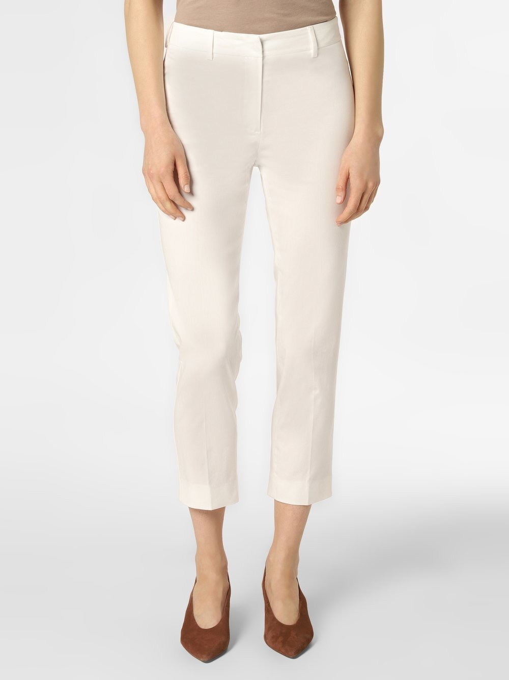 Max Mara Weekend Weekend - Spodnie damskie Cropped Cigarette, biały