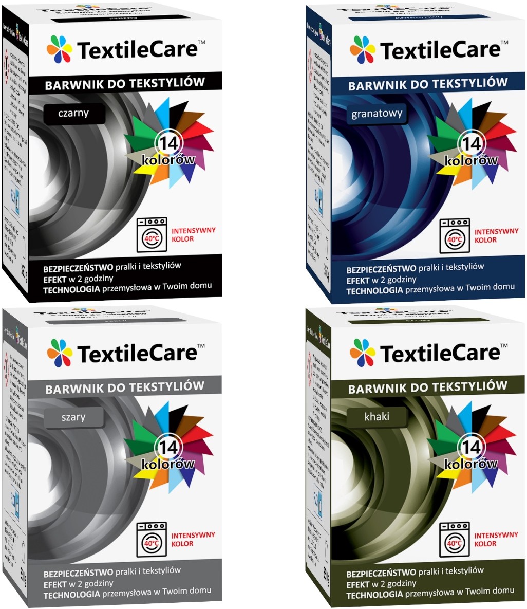 BioLife TextileCare Barwnik Farba 600g Tkanin Ubrań Czarny
